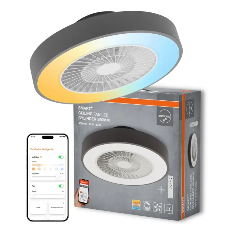 Osram - SMART+ dimbare LED-plafondlamp met ventilator LED/78W/230V 3000-6500K Wi-Fi + afstandsbediening Actieprijs