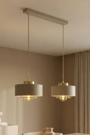 Beperkt Aanbod Brilagi - Hanglamp met kabel SPRING 2xE27/60W/230V beige/goud