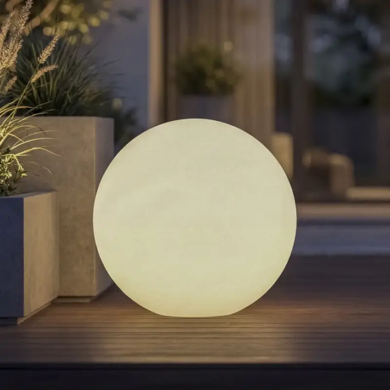 Buitenlamp STONO 1xE27/15W/230V Ø 20 cm IP65 wit Veilige Betaling