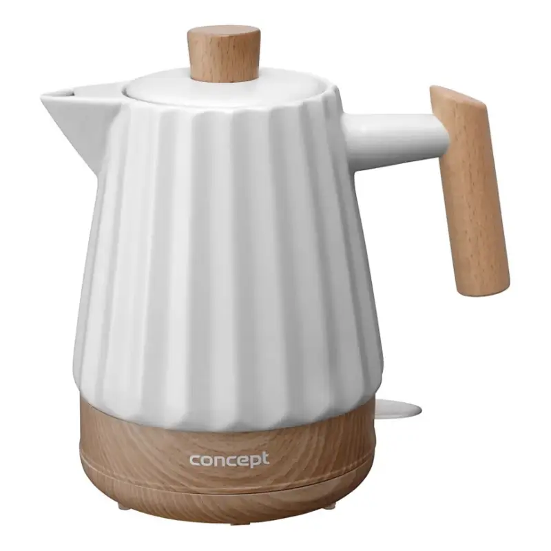 Concept RK0090 - Waterkoker 1,5 l 1500W/230V wit/houtdecor/keramiek Veilige Betaling