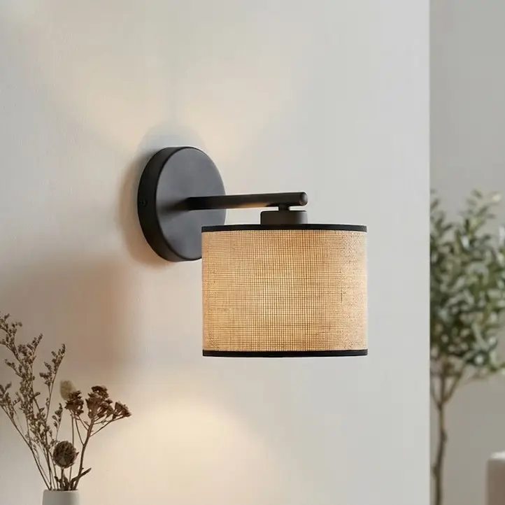 Aanbieding Wandlamp ECO 1xE27/15W/230V beige/rotan