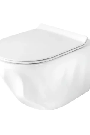Rechtstreeks Van De Fabrikant REA-C1652 - Hangend toilet met toiletbril GUSTAVO RIMLESS keramiek/wit