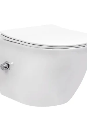REA-C9701 - Hangend toilet met bidetdouche en toiletzitting CARLO LUX keramiek/wit Nieuw