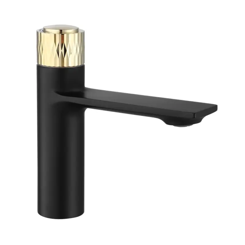 Beperkte Voorraad REA-B9987 - Wastafelkraan STORM 16,5 cm zwart/goud