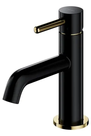 Premium OMNIRES Y1210NBLGL - Wastafelkraan Y 16,2 cm, halfmat zwart/glanzend goud