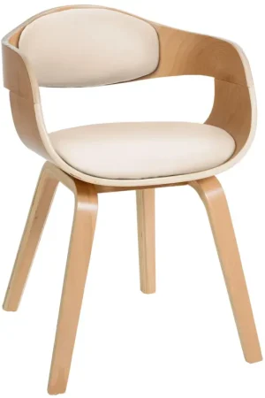 Bestseller Bezoekersstoel Kingston Kunstleer Kleur:natura/creme