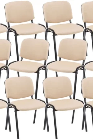 12x Stapelbare Eetkamerstoel Ken Stof Kleur:creme Favoriet