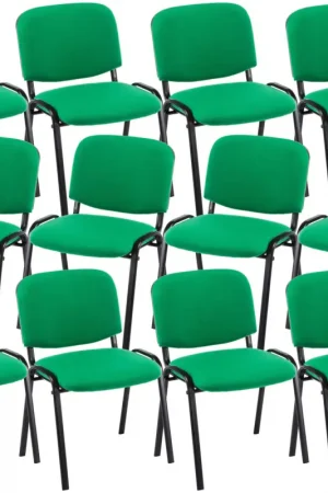 12x Stapelbare Eetkamerstoel Ken Stof Kleur:groen Alleen Vandaag