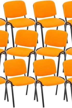 12x Stapelbare Eetkamerstoel Ken Stof Kleur:oranje Betrouwbaar