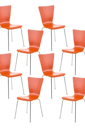8x bezoekersstoel Aaron Kleur:oranje Exclusieve Aanbieding