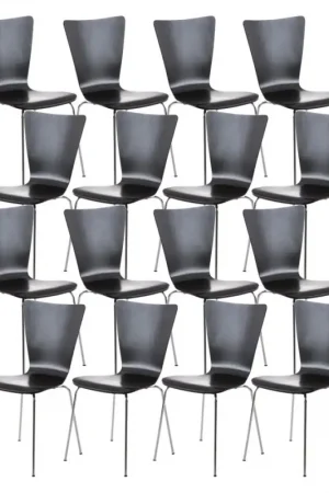 16x bezoekersstoel Aaron Kleur:zwart Exclusieve Aanbieding