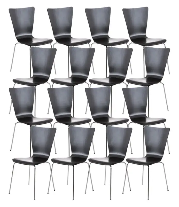 16x bezoekersstoel Aaron Kleur:zwart Exclusieve Aanbieding