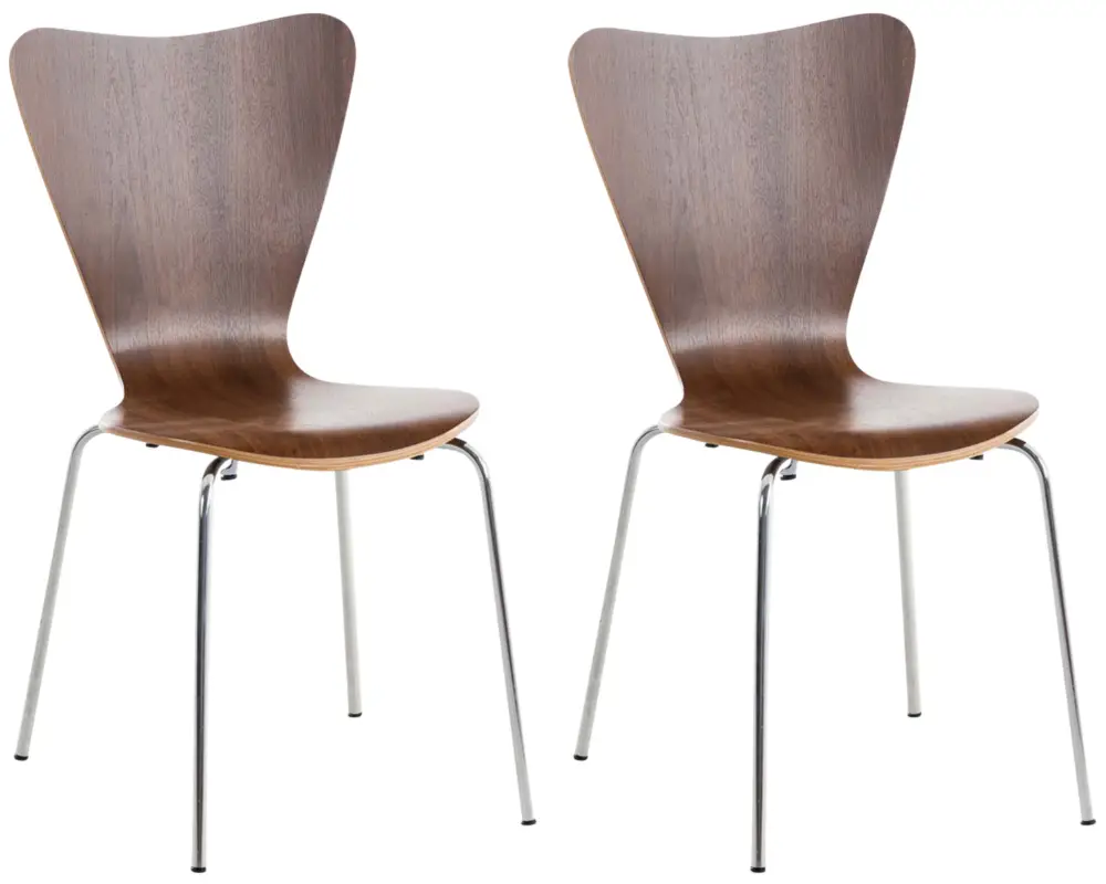 Aanbieding 2x bezoekersstoel Calisto Kleur:walnoot