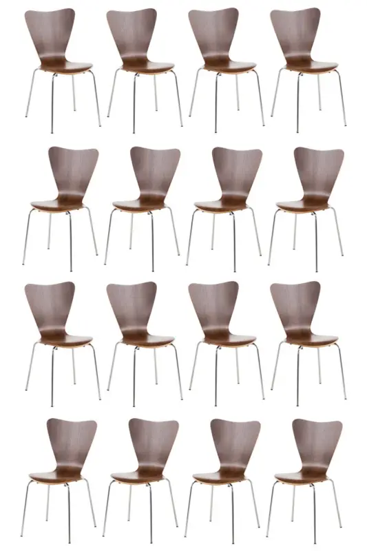 16x bezoekersstoel Calisto Kleur:walnoot Snelle Levering
