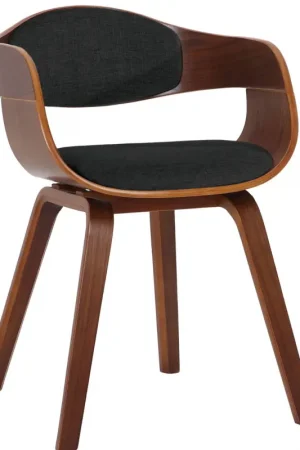 Aanbieding Bezoekersstoel Kingston Stof Kleur:walnoot/zwart