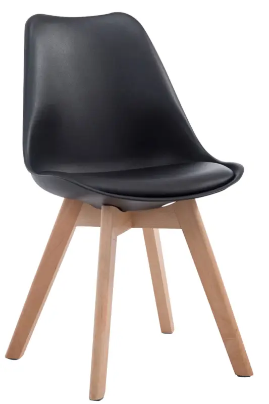 Alleen Vandaag Eetkamerstoel Borneo V2 Kunstleer Kleur:zwart | Kleur frame:natura