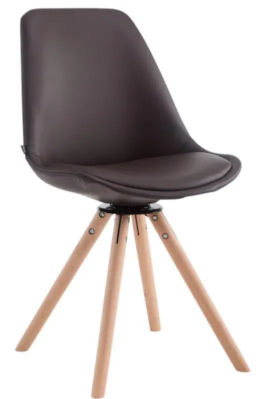 Actieprijs Bezoekersstoel Calais Draaibaar Rond Wit Kleur:bruin | Kleur frame:natura