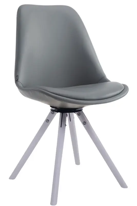 Bezoekersstoel Calais Draaibaar Rond Wit Kleur:grijs | Kleur frame:wit Betrouwbaar