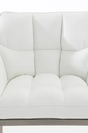 2-delige set barkrukken Damaso kunstleer met vierpootsframe Kleur:wit | Kleur frame:roestvrij staal Gratis Retour