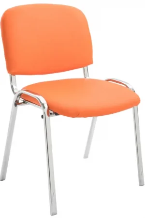 Actieprijs Eetkamerstoel Ken Chroomoptiek, Kunstleer Kleur:oranje