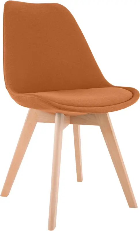 Eetkamerstoel Linares – comfortabel, stijlvol en perfect voor ieder interieur Basismateriaal:Stof | Kleur:oranje Snelle Levering