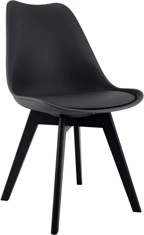 Gereduceerde Prijs Eetkamerstoel Linares – comfortabel, stijlvol en perfect voor ieder interieur Basismateriaal:Kunststof | Kleur:zwart/zwart