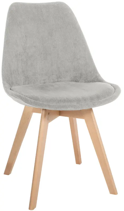 Eetkamerstoel Linares – comfortabel, stijlvol en perfect voor ieder interieur Basismateriaal:Ribstof | Kleur:grijs Snelle Levering