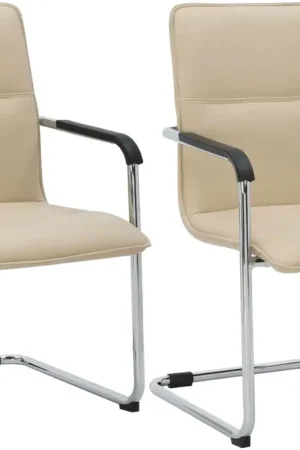 2-delige set sledestoelen Seattle van kunstleer Kleur:creme Uitverkoop
