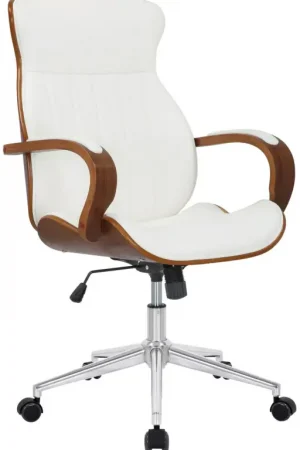 Aanbieding Bureaustoel Melilla Kunstleer Kleur:walnoot/wit