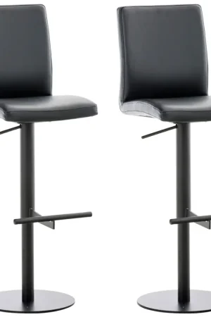 2-delige set barkrukken Cadiz met kunstleren bekleding Kleur:zwart | Kleur frame:zwart Laatste Kans