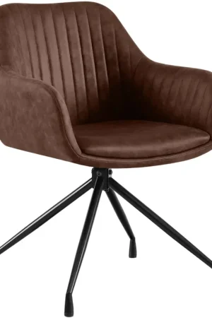 Eetkamerstoel Welby Basismateriaal:Vintage kunstleer | Kleur:donkerbruin Op = Op