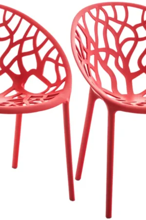 2-delige set tuinstoelen Hope Kleur:rood Laatste Versie