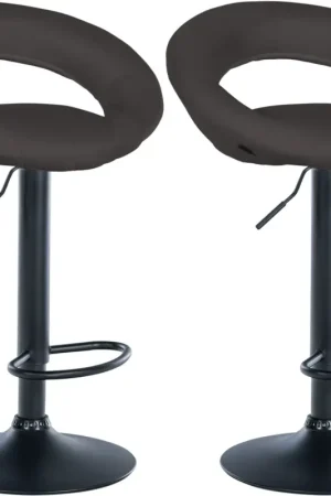 2-delige Set Barkrukken Olinda Stof Kleur:donkergrijs | Kleur frame:zwart Actieprijs