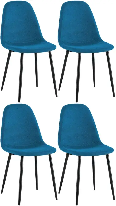 4-delige set eetkamerstoelen Napier Basismateriaal:Stof | Kleur:blauw Gecertificeerd
