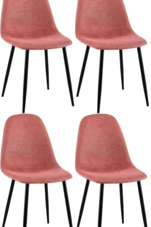 4-delige set eetkamerstoelen Napier Basismateriaal:Stof | Kleur:oranje Bestseller