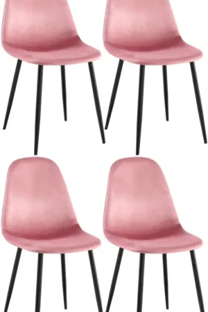 4-delige set eetkamerstoelen Napier Basismateriaal:Fluweel Weekendaanbieding