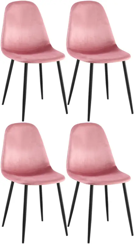 4-delige set eetkamerstoelen Napier Basismateriaal:Fluweel Weekendaanbieding