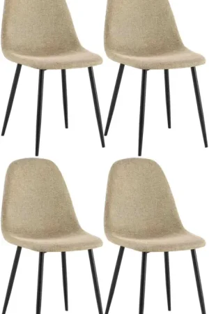 4-delige set eetkamerstoelen Napier Basismateriaal:Stof | Kleur:taupe Bestseller