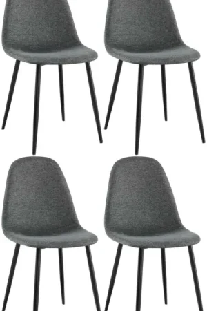 4-delige set eetkamerstoelen Napier Basismateriaal:Stof | Kleur:grijs Gratis Retour
