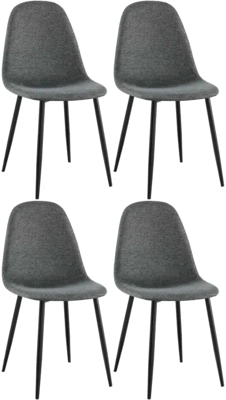 4-delige set eetkamerstoelen Napier Basismateriaal:Stof | Kleur:grijs Gratis Retour