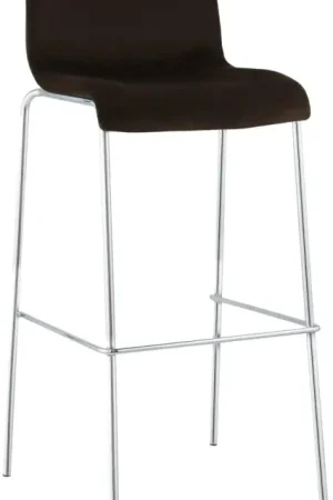 Korting Barkruk Hover Fluweel Vierpoots frame Chroom Kleur:bruin