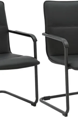 2-delige set sledestoelen Seattle van kunstleer Kleur:zwart/zwart Flitsaanbieding