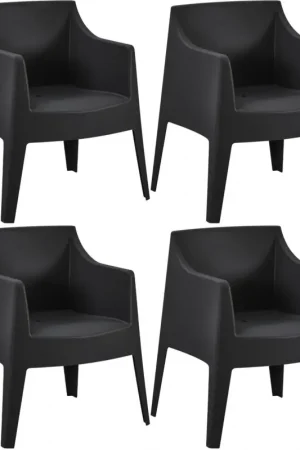 Alleen Vandaag Set van 4 tuinstoelen Bartal Kleur:zwart