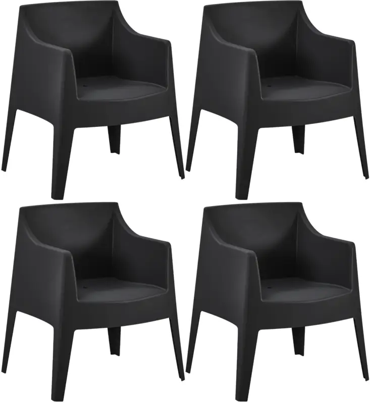 Alleen Vandaag Set van 4 tuinstoelen Bartal Kleur:zwart