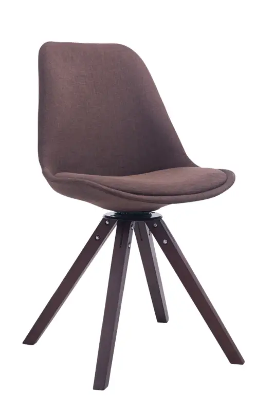 Beperkt Aanbod Eetkamerstoel Troyes vierkant frame Stof Kleur:bruin | Kleur frame:walnoot
