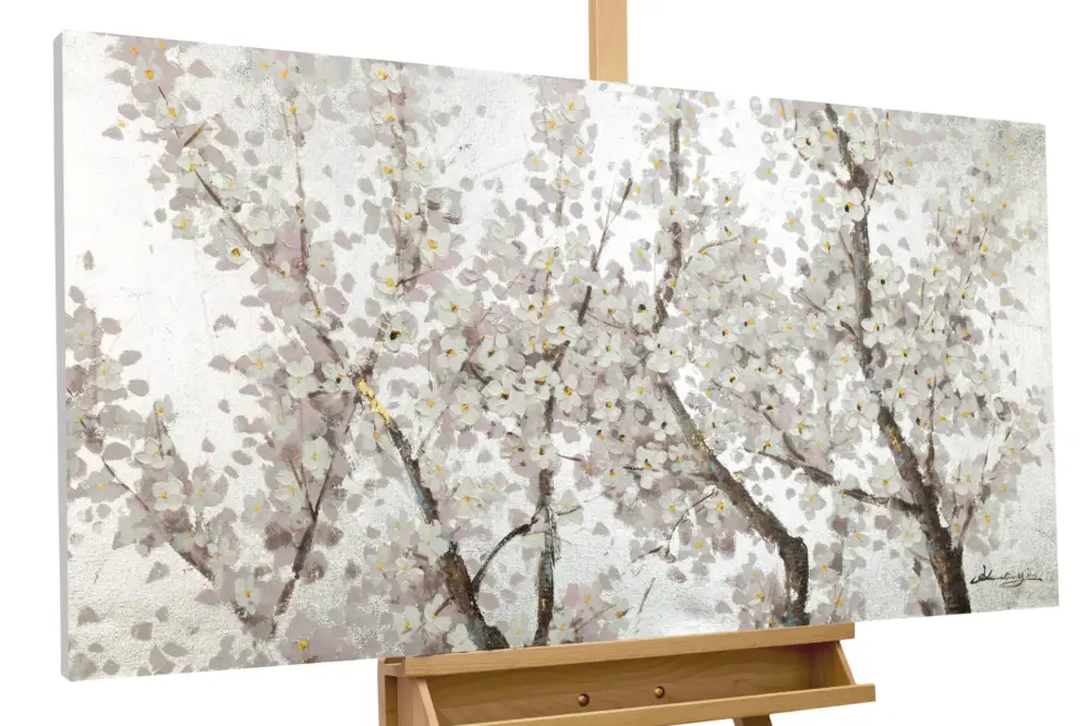 Handgeschilderd schilderij 'Pearls in Bloom' 120x60cm | incl. certificaat van echtheid Laatste Kans