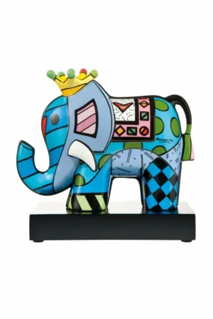 Bestseller Porseleinen figuur 'Dandy Elephant King' van Romero Britto 18x17x8,5cm
