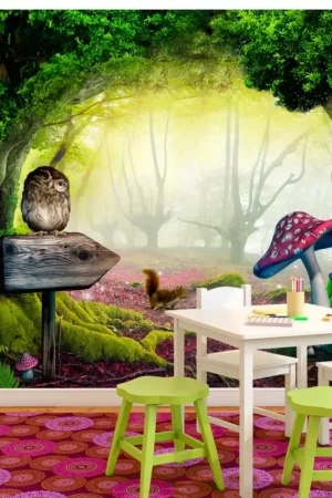 Zelfklevend behang 'Owlish corner' Direct Verzonden