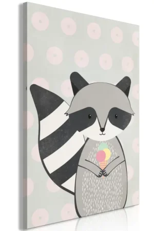 Actieprijs Kunstdruk op canvas 'Glutton Raccoon Vertical'