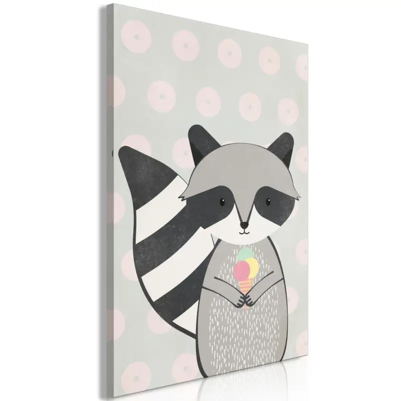 Actieprijs Kunstdruk op canvas 'Glutton Raccoon Vertical'